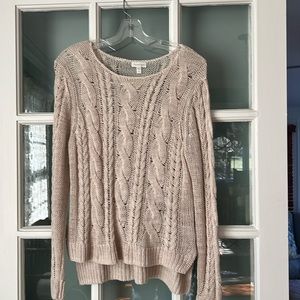 Lightweight cable knit sweater
